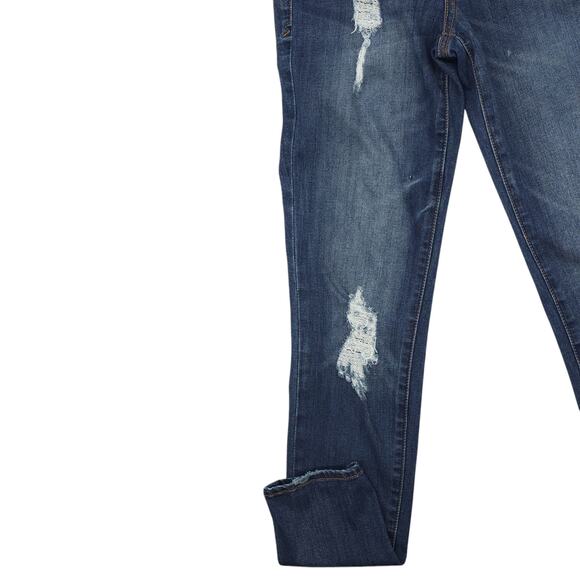 Mossimo Jeans Womens 1 Blue Jeggings High Waisted Distressed Medium Wash Denim - Picture 5 of 12